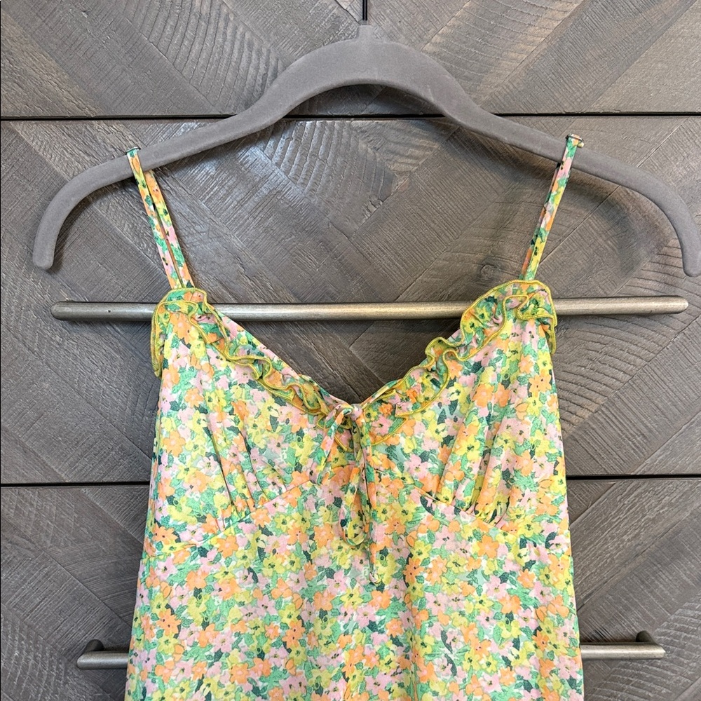 Wild Fable Vibrant Floral Mini Dress - Yellow and Green - Picture 2 of 4